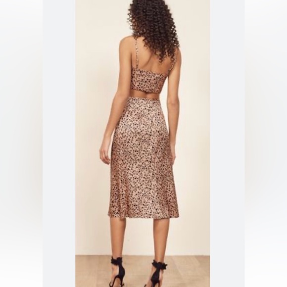 Reformation Silk Two-Piece Leopard Skirt Set - Picture 3 of 9